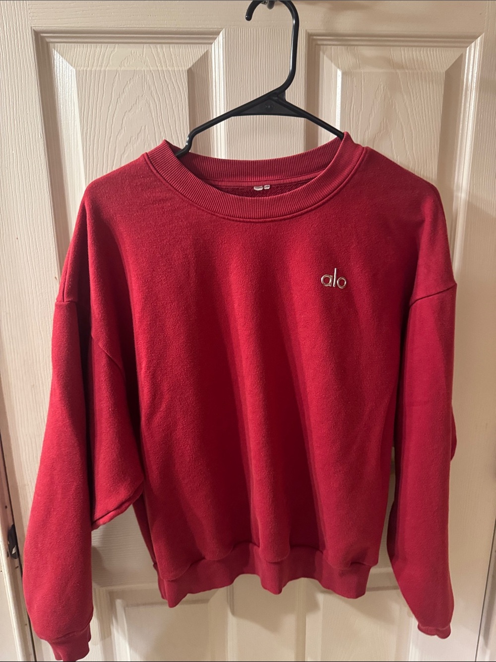 ALO Yoga Red Crewneck Pullover Sweatshirt